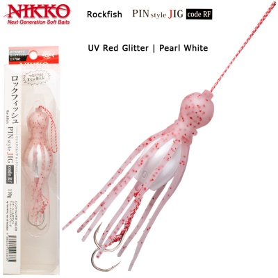 Nikko Pin Style Jig | Rockfish | UV Red Glitter