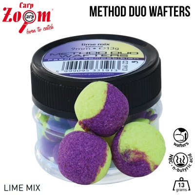 Плуващи топчета Carp Zoom Method Duo Wafters 9mm Лайм микс