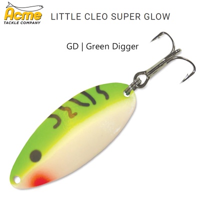 Блесна Little Cleo Super Glow | цвят GD | Green Digger