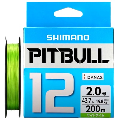 Плетено влакно Shimano PITBULL 12 | Зелен цвят | 200m