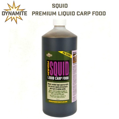 Течен атрактант Dynamite Baits Premium Squid Liquid Carp Food | DY338