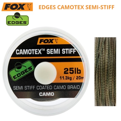 Средно твърд потъващ повод Fox Edges Camotex Semi-Stiff 20m