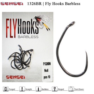 Sensei F1326BR | Куки за мухарски риболов | Fly Hook Barbless | AkvaSport.com