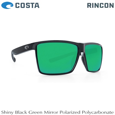 Costa Rincon | Shiny Black | Green Mirror 580P | Очила