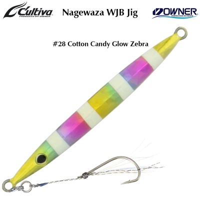 Owner Cultiva Nagewaza WJB Jig #28 Cotton Candy Glow Zebra