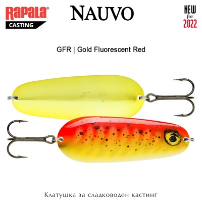 Клатушка за сладководен кастинг Rapala Nauvo | GFR / Gold Fluoroscent Red