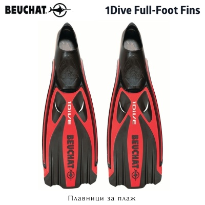 Beuchat 1Dive Full-Foot Fins | Red